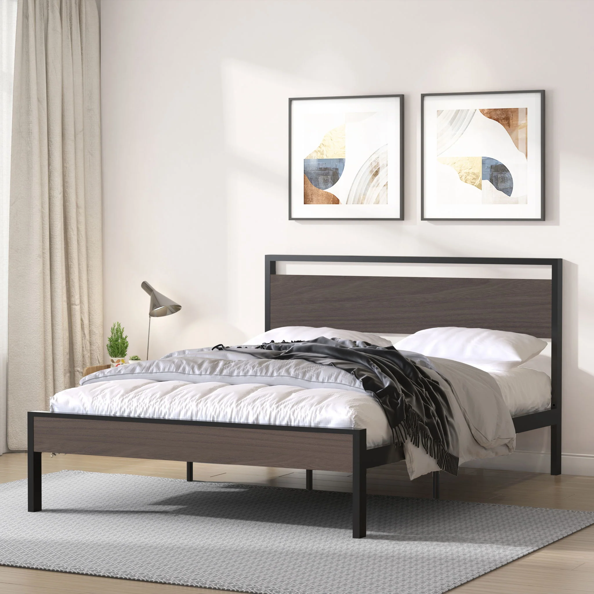 Ceres - Metal Bed With Wood Headboard & Footboard - Image 8