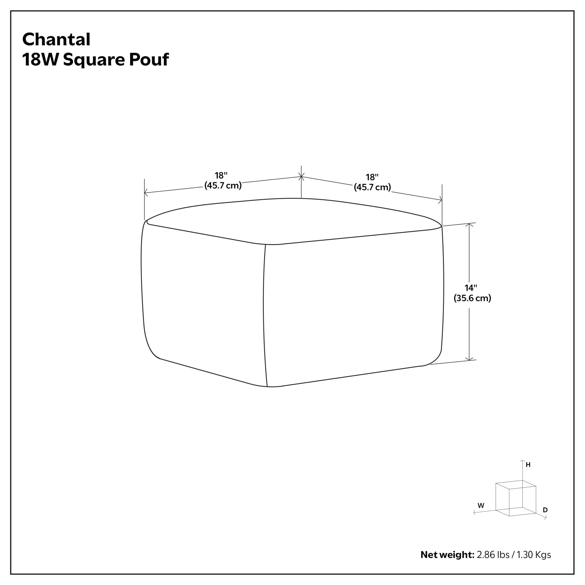 Chantal - Round Pouf - White - Image 10