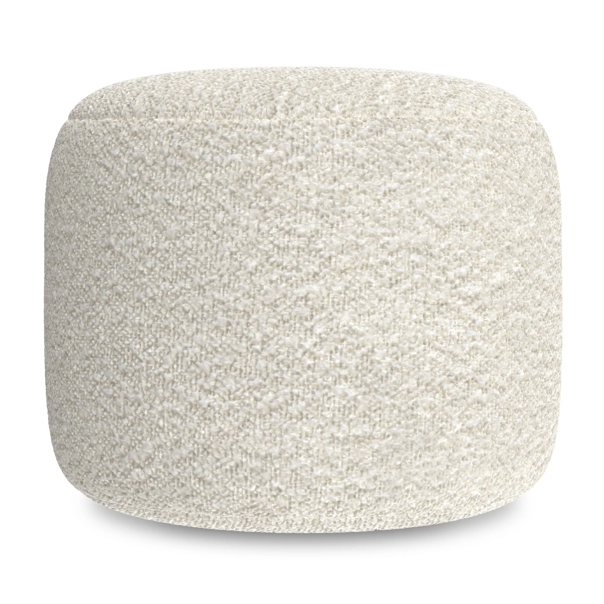 Chantal - Round Pouf - White - Image 3