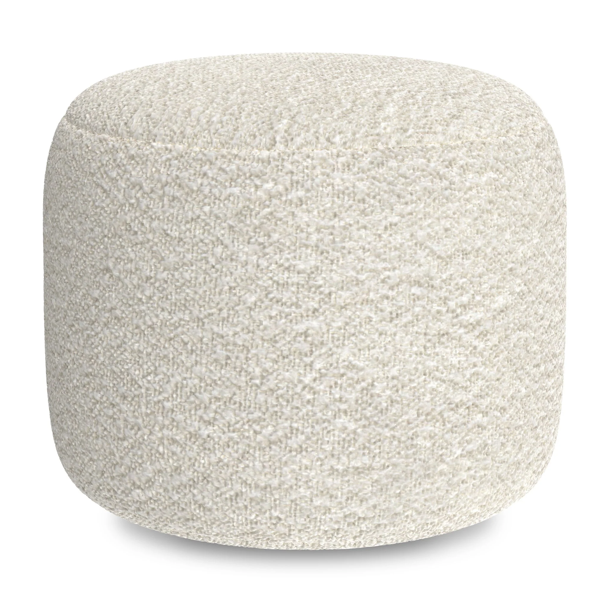 Chantal - Round Pouf - White - Image 5
