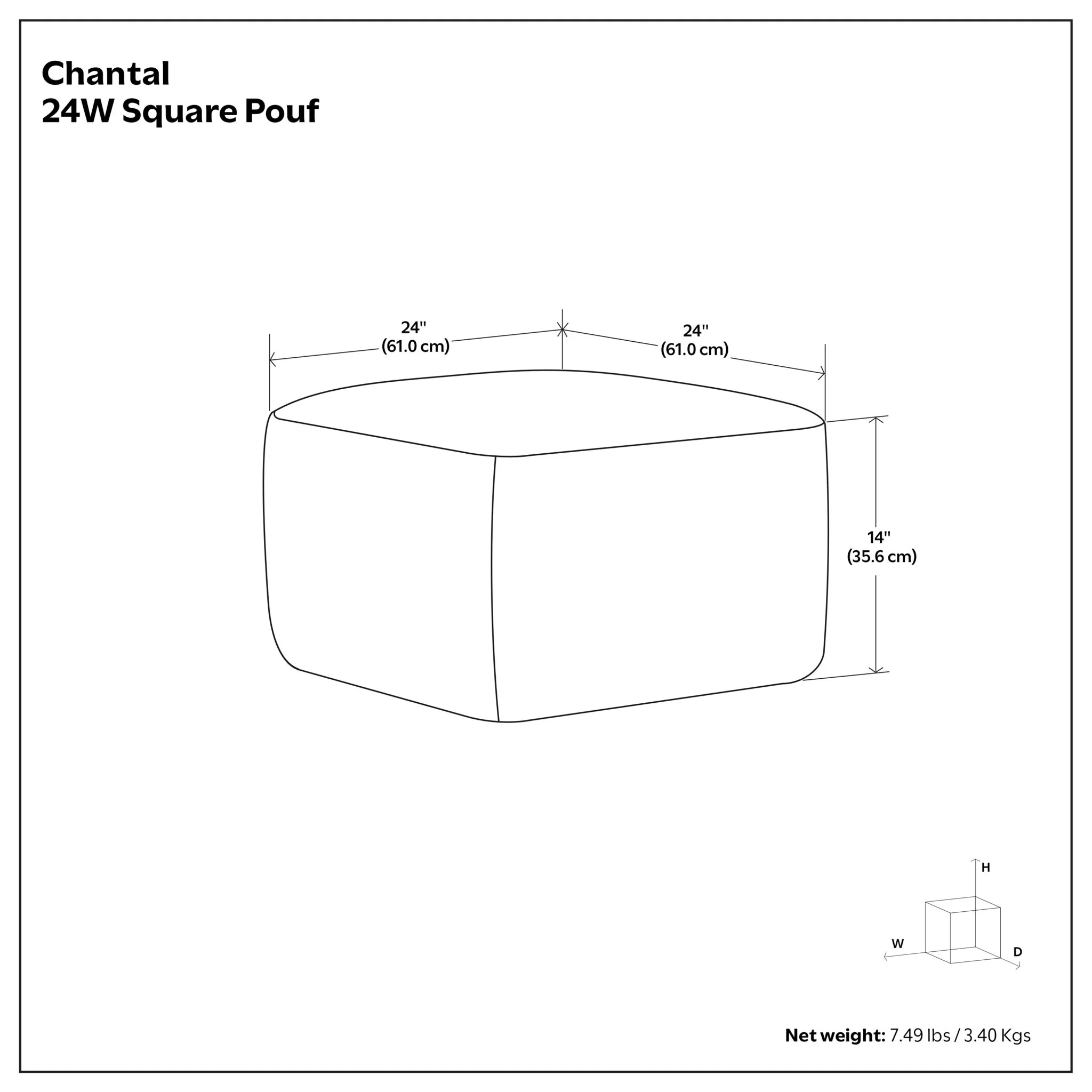 Chantal - Square Pouf - Image 8