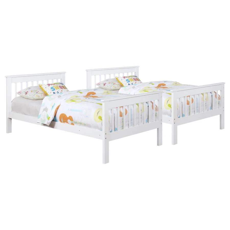 Chapman - Wood Twin Over Twin Bunk Bed With Mattress - White - Image 4