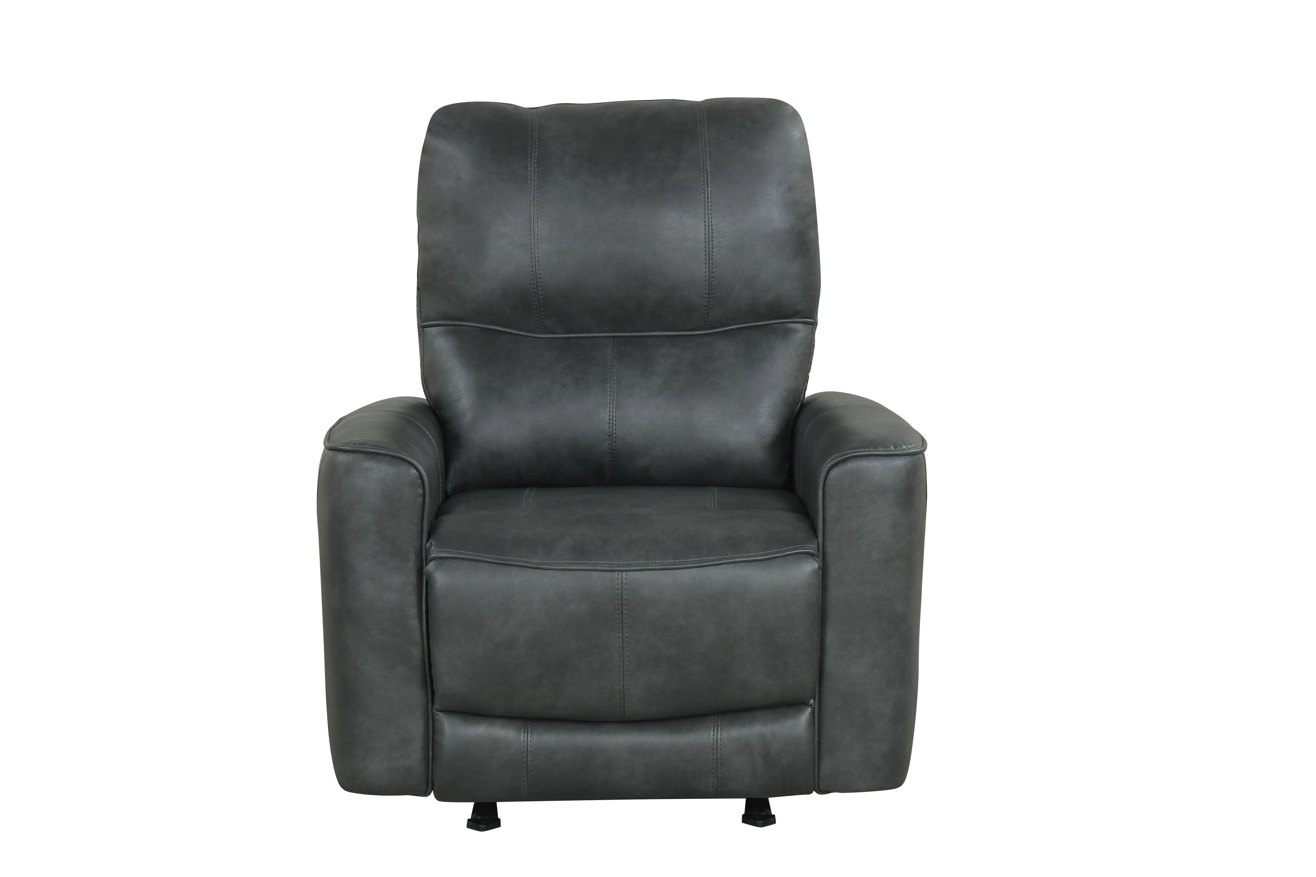 Charcoal Gray Air Leather Power Rocker Recliner with USB Charging - Image 2
