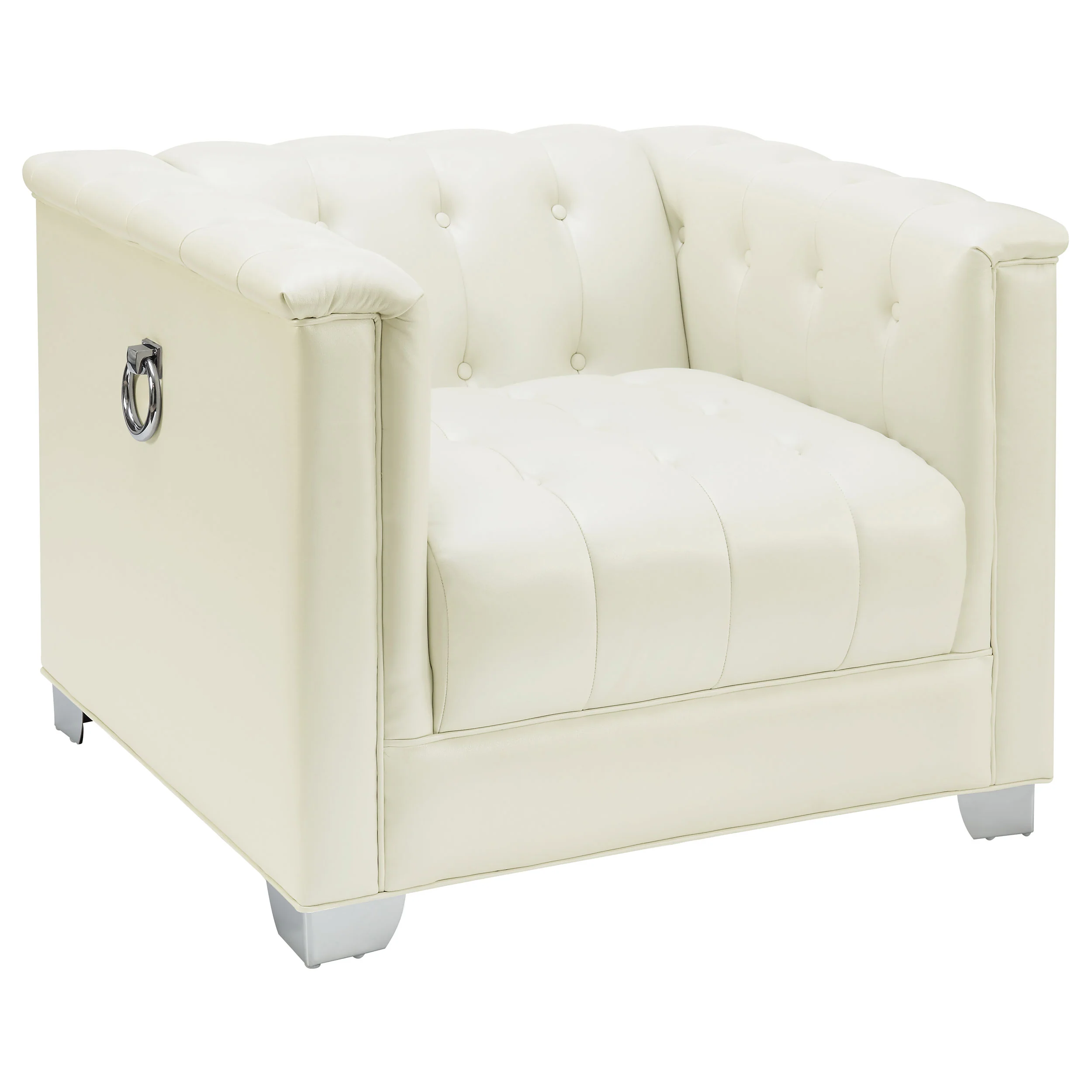 Chaviano Upholstered Track Arm Accent Chair Pearl White - Image 12
