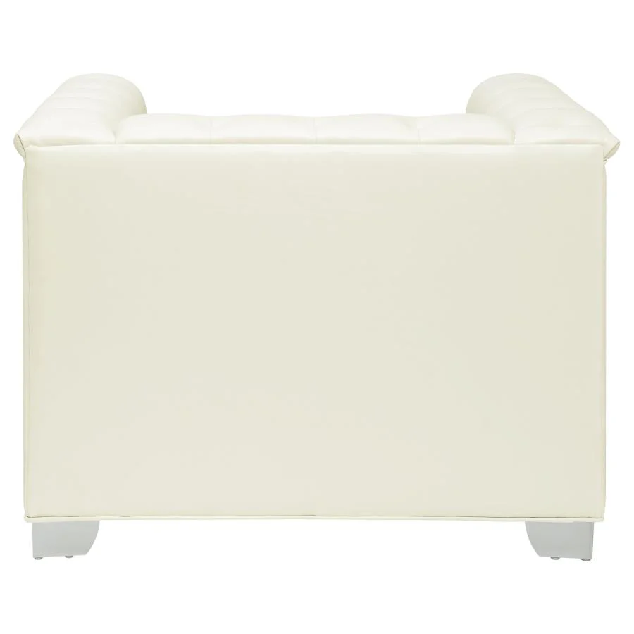 Chaviano Upholstered Track Arm Accent Chair Pearl White - Image 5