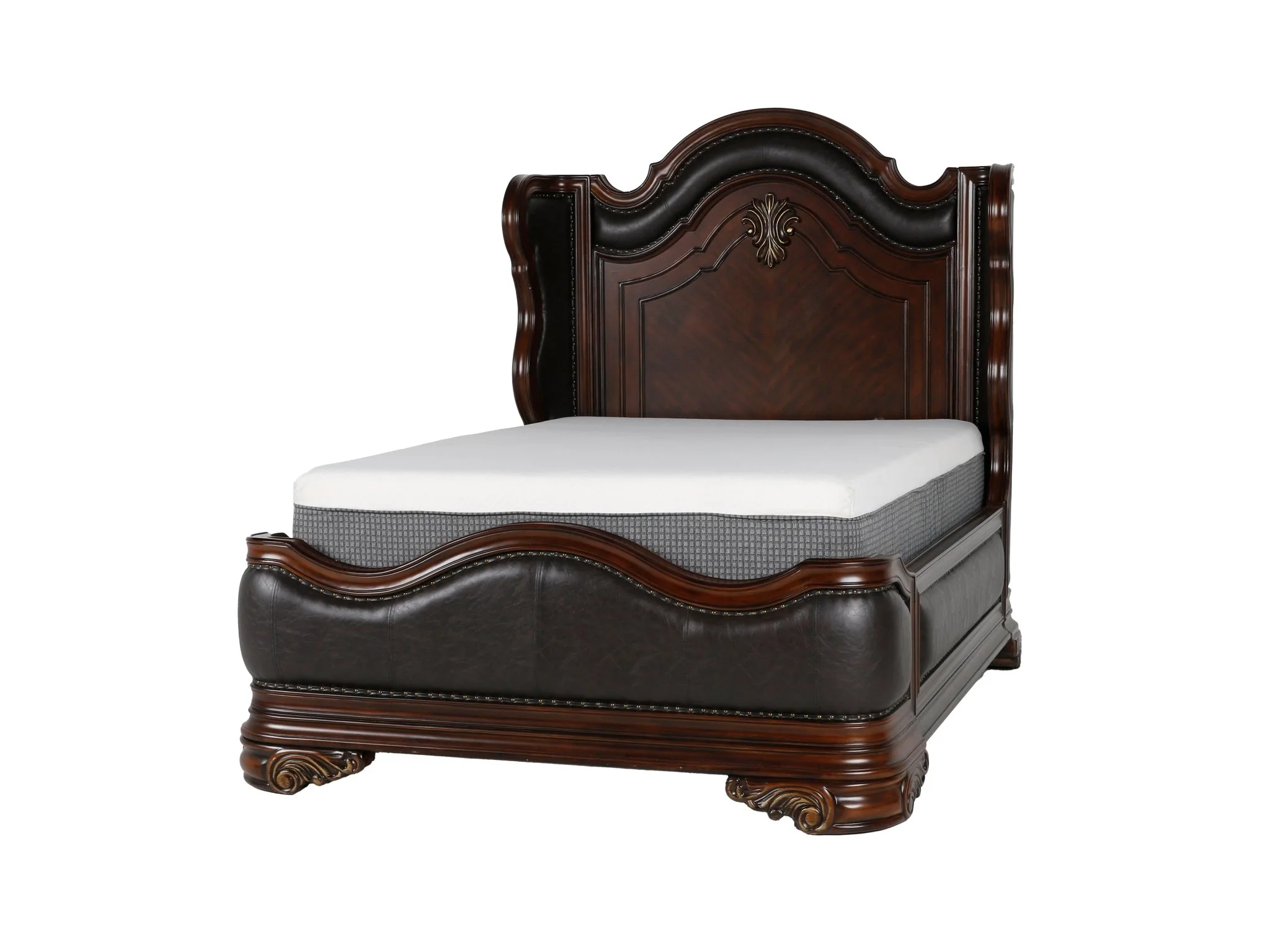 Cherry 6-Piece Traditional Bedroom Set with Bed, Dresser, Mirror, & Nightstand - Image 3