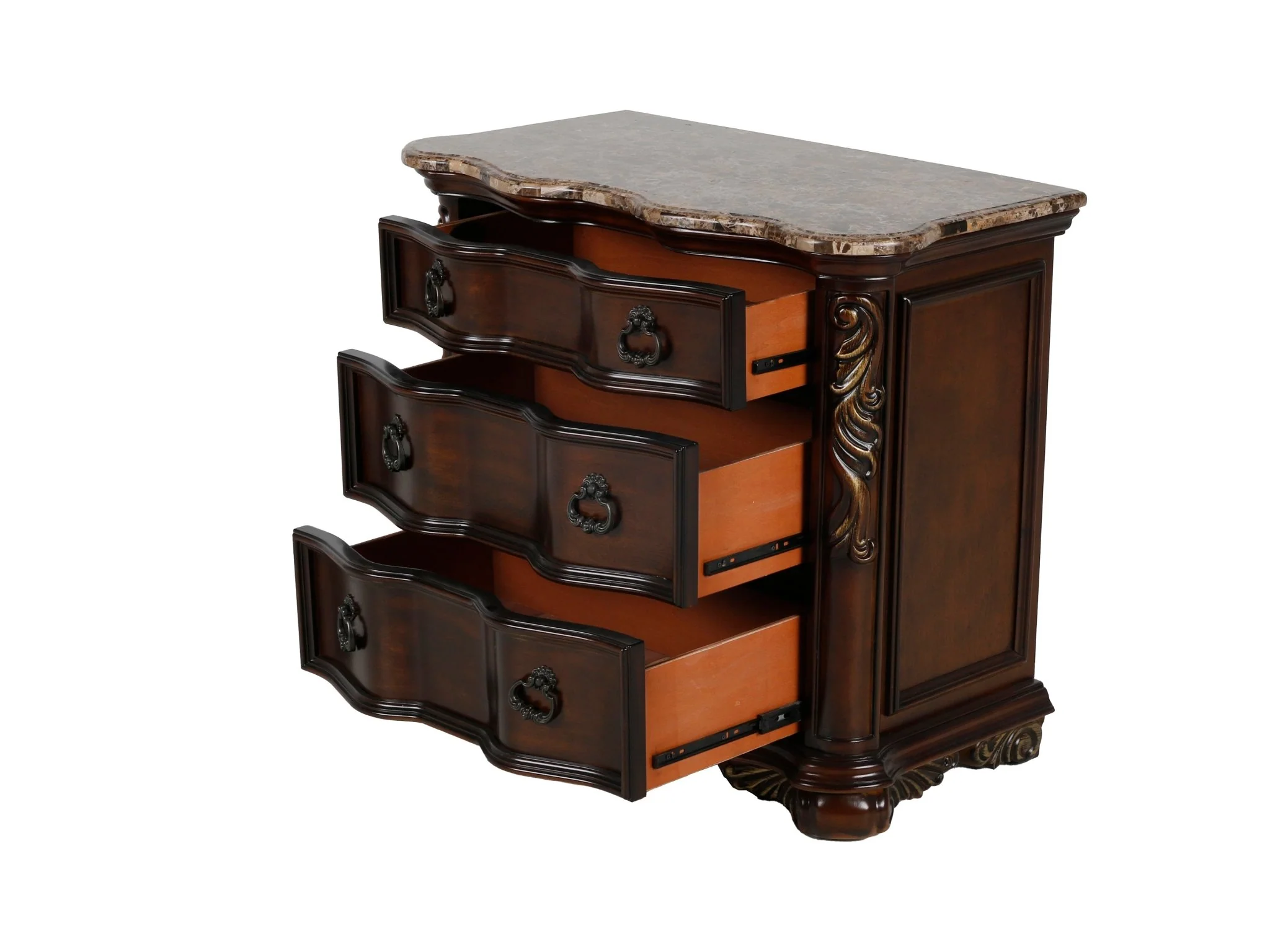 Cherry 6-Piece Traditional Bedroom Set with Bed, Dresser, Mirror, & Nightstand - Image 6