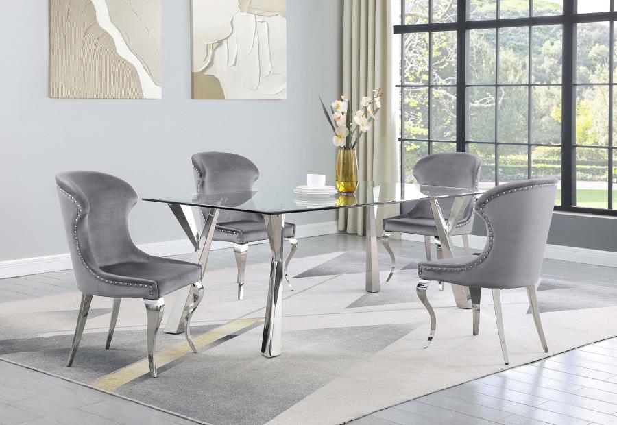Cheyanne Upholstered Dining Side Chair Grey (Set of 2) - Image 13