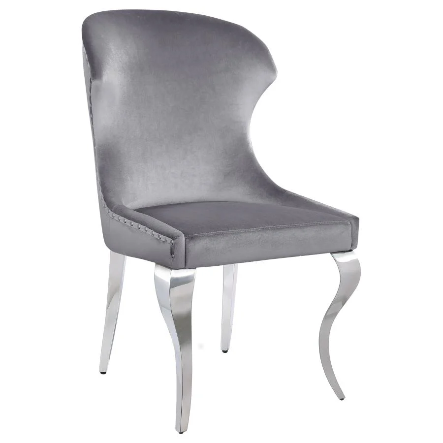 Cheyanne Upholstered Dining Side Chair Grey (Set of 2) - Image 2