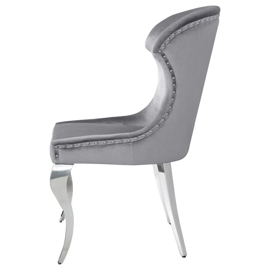 Cheyanne Upholstered Dining Side Chair Grey (Set of 2) - Image 5