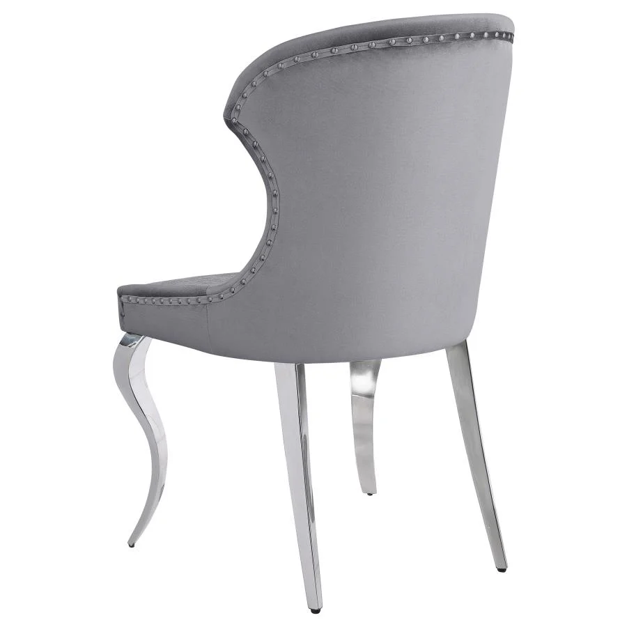 Cheyanne Upholstered Dining Side Chair Grey (Set of 2) - Image 6