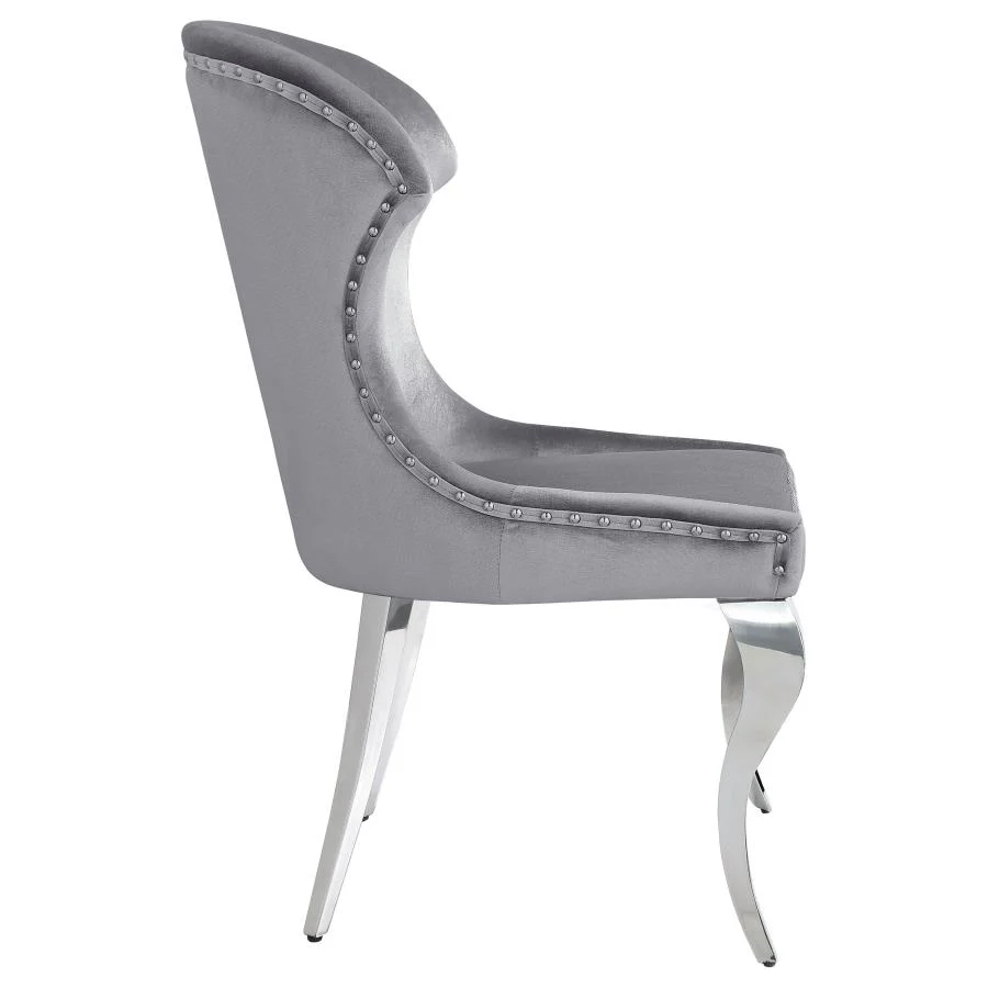 Cheyanne Upholstered Dining Side Chair Grey (Set of 2) - Image 8