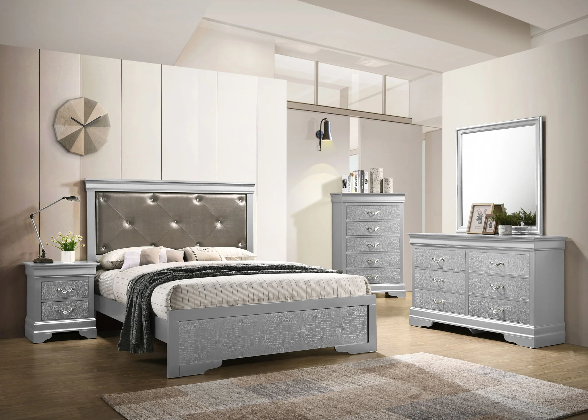 Chic Elegantly Designed Transitional Bed - Image 20