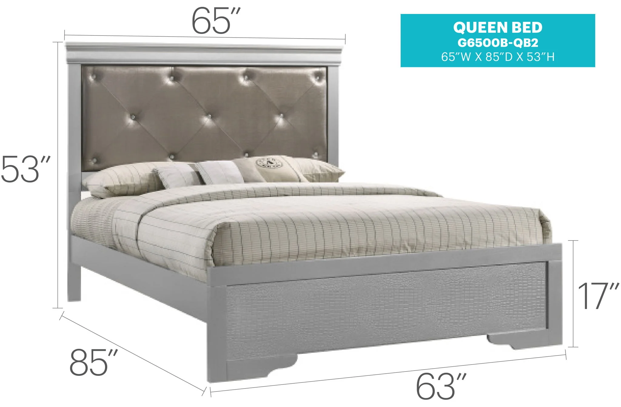 Chic Elegantly Designed Transitional Bed - Image 21