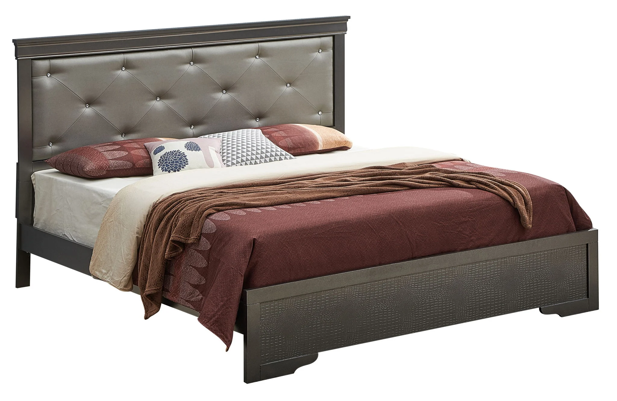 Chic Elegantly Designed Transitional Bed - Image 3