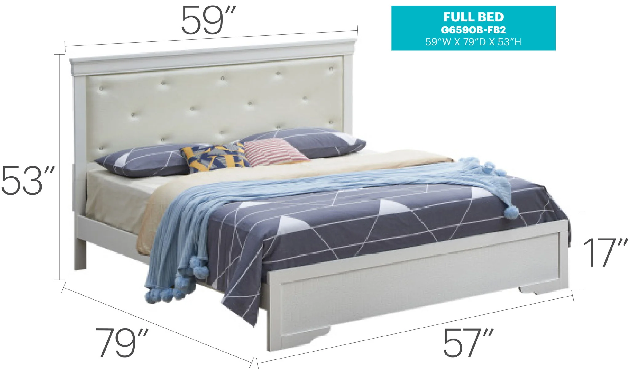 Chic Elegantly Designed Transitional Bed - Image 4
