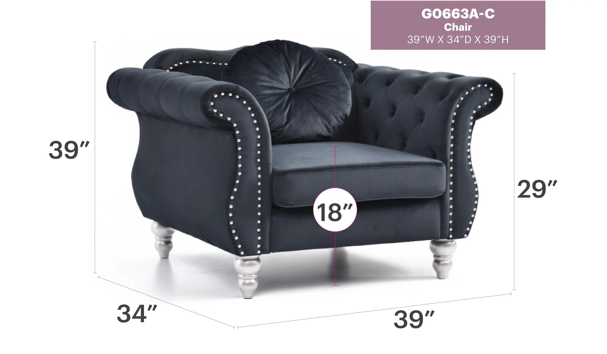 Chic Transitional Flared Arm Chair - Image 24
