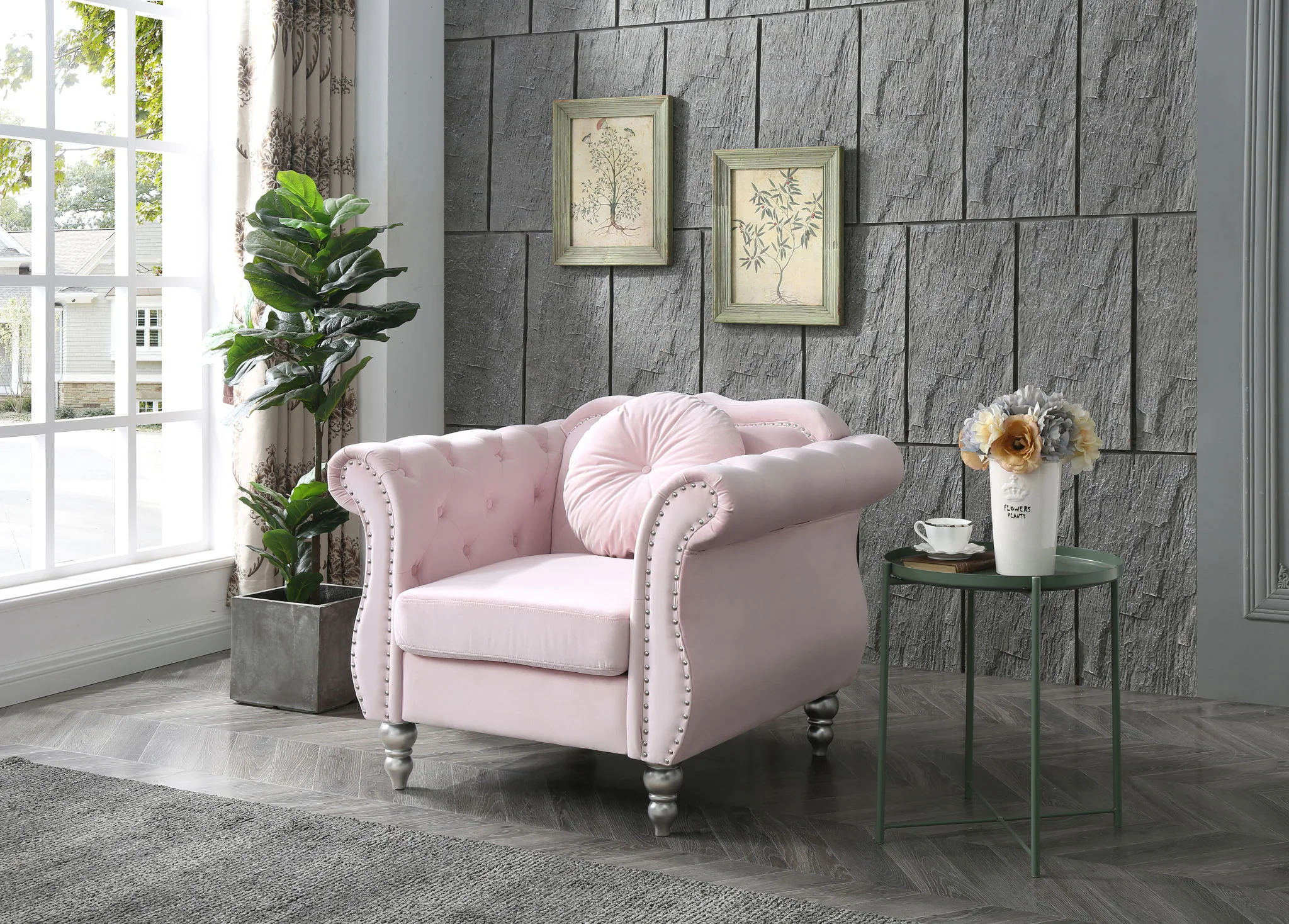Chic Transitional Flared Arm Chair - Image 5