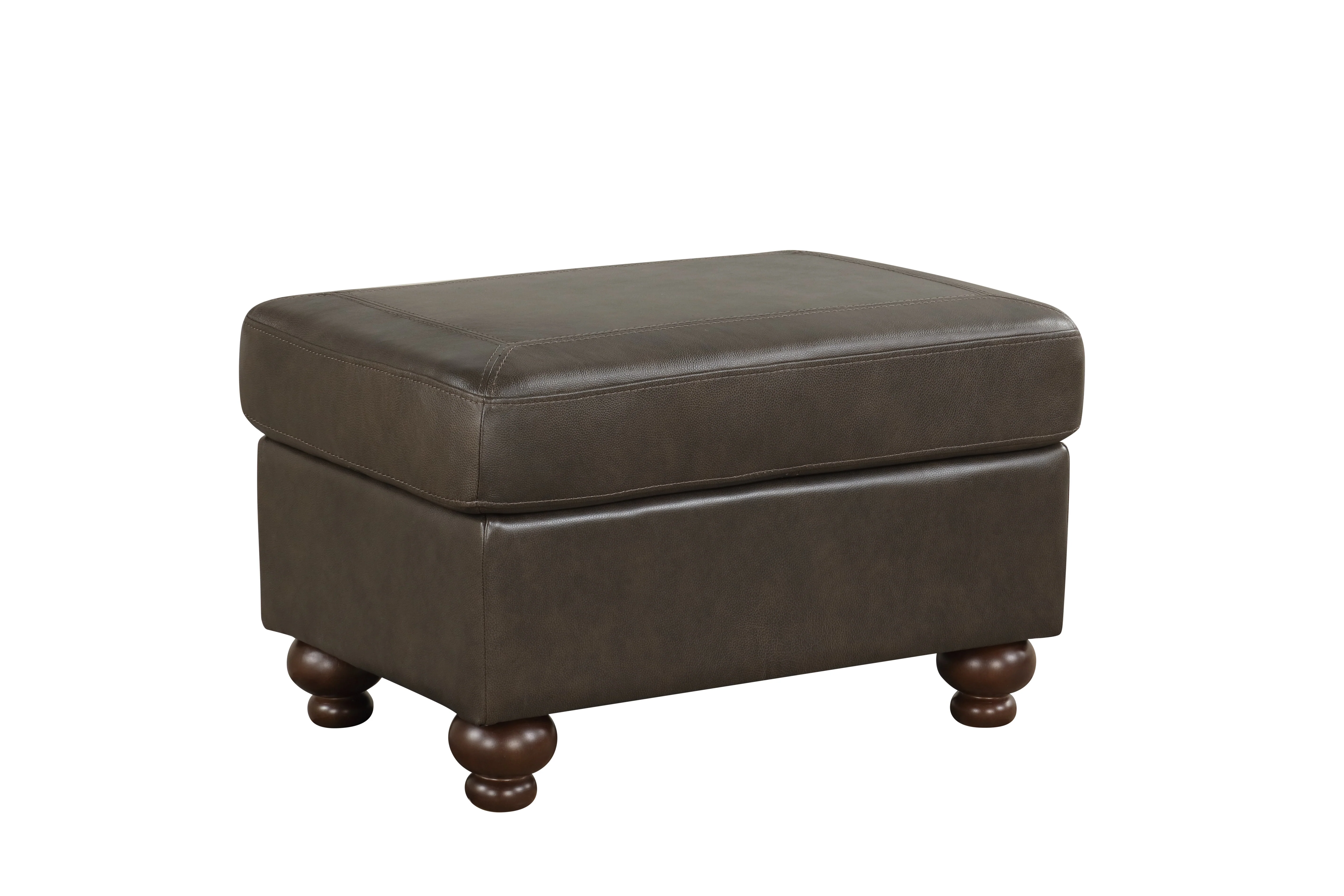 Chocolate Top-Grain Leather 4-Piece Living Room Set with Sofa, Loveseat, Chair & Ottoman - Image 3