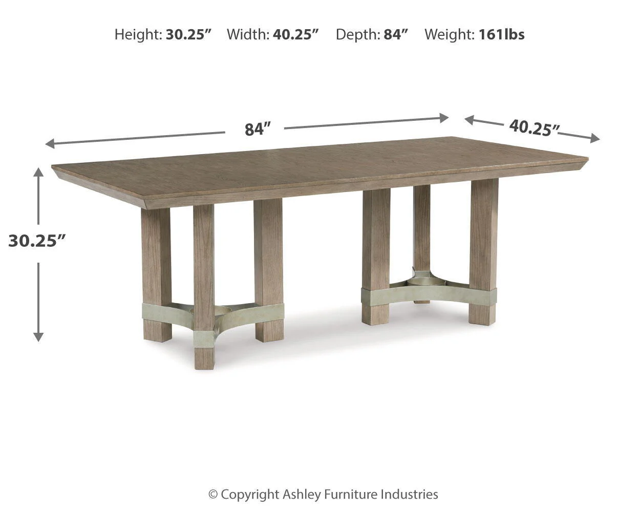 Chrestner - Rectangular Dining Room Table - Gray - Image 2