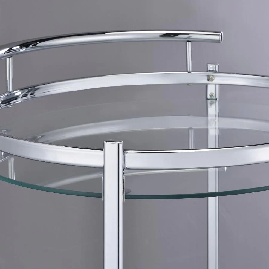 Chrissy - Round Glass Shelf Metal Bar Cart - Image 10