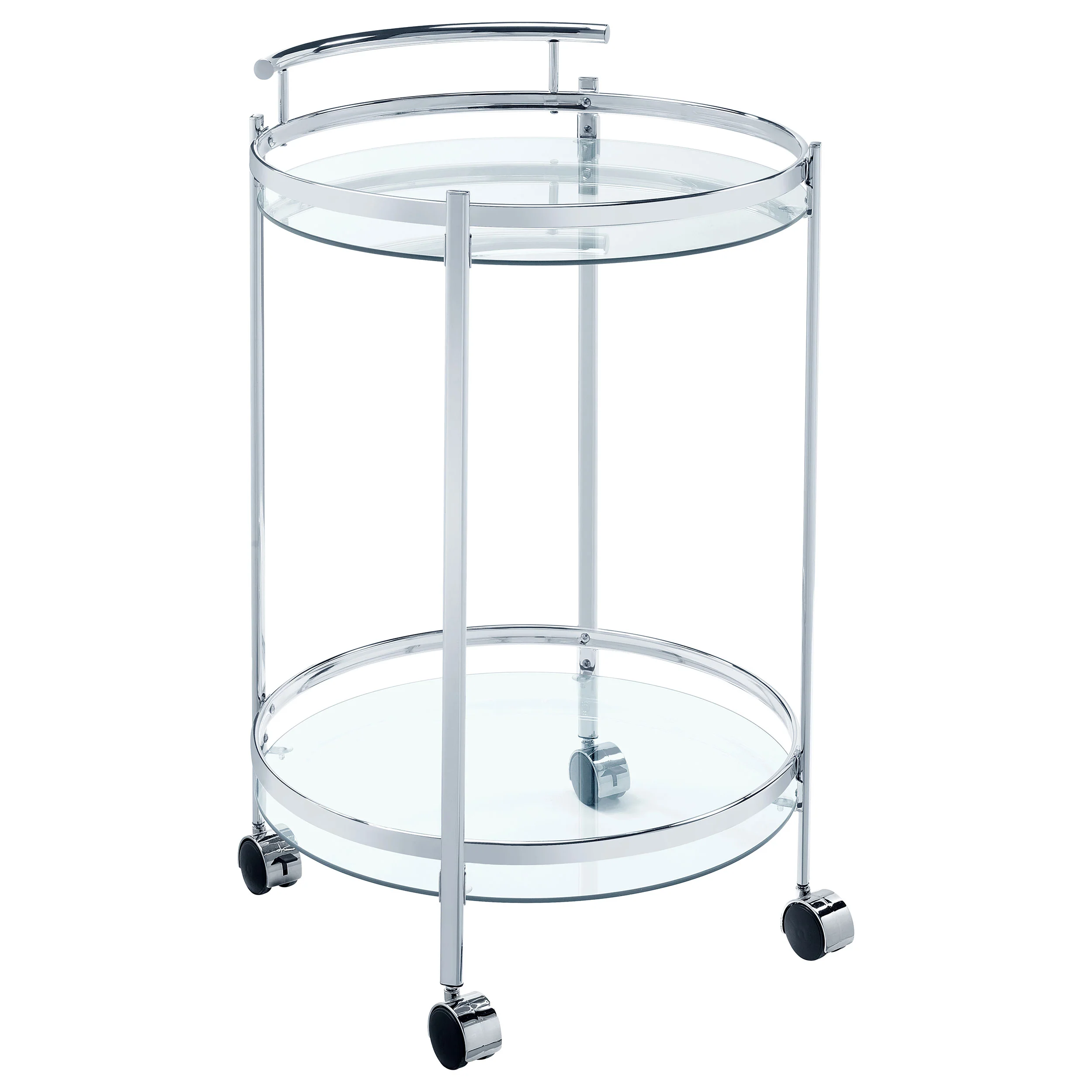Chrissy - Round Glass Shelf Metal Bar Cart - Image 12