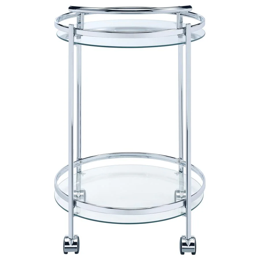 Chrissy - Round Glass Shelf Metal Bar Cart - Image 7
