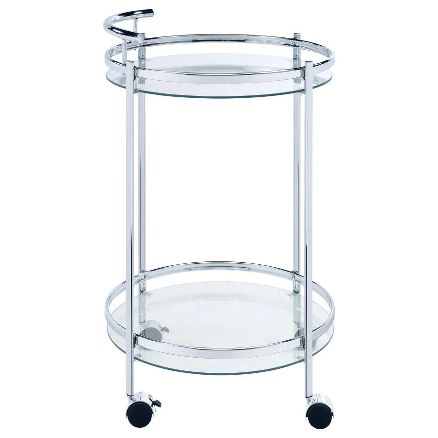 Chrissy - Round Glass Shelf Metal Bar Cart - Image 9