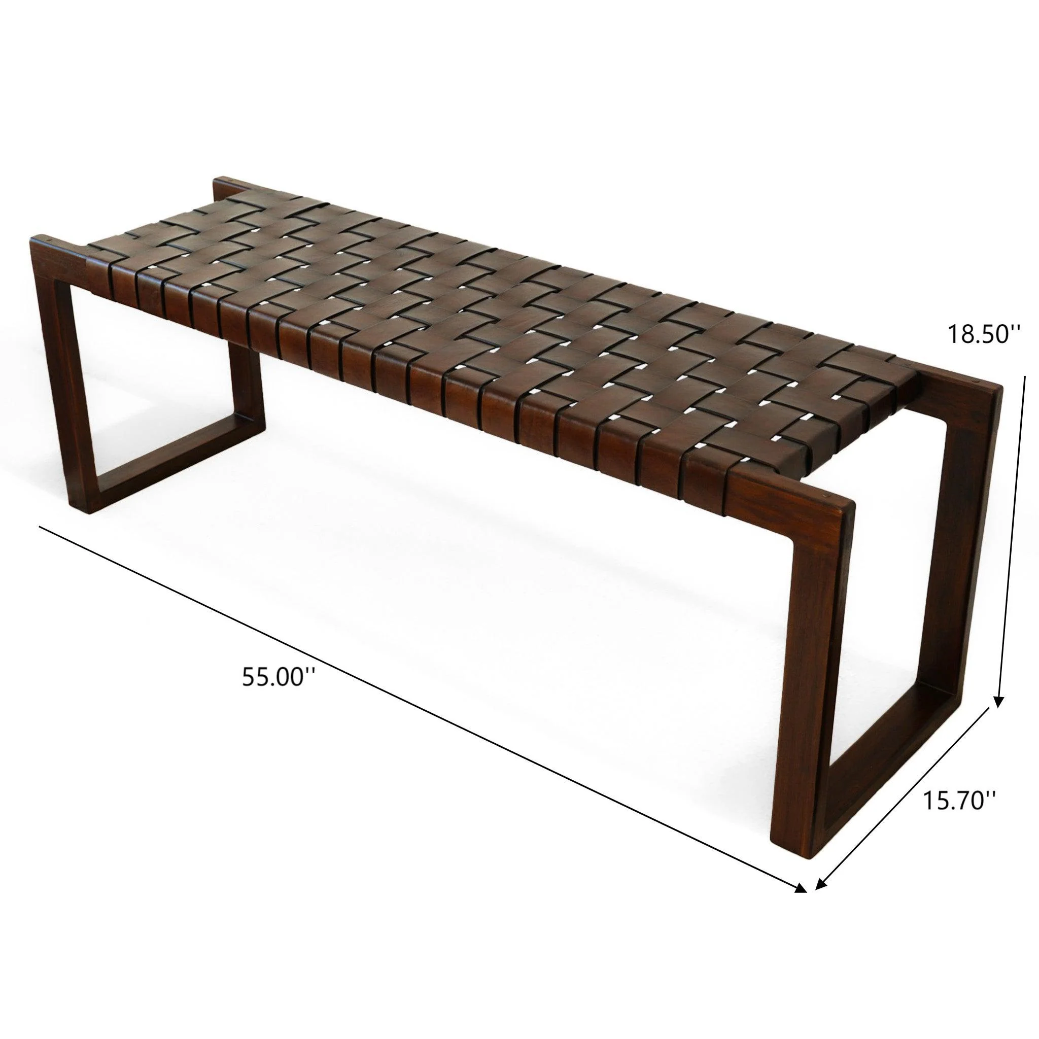 Christina - Bench - Cognac / Dark Brown / Tan - Image 4
