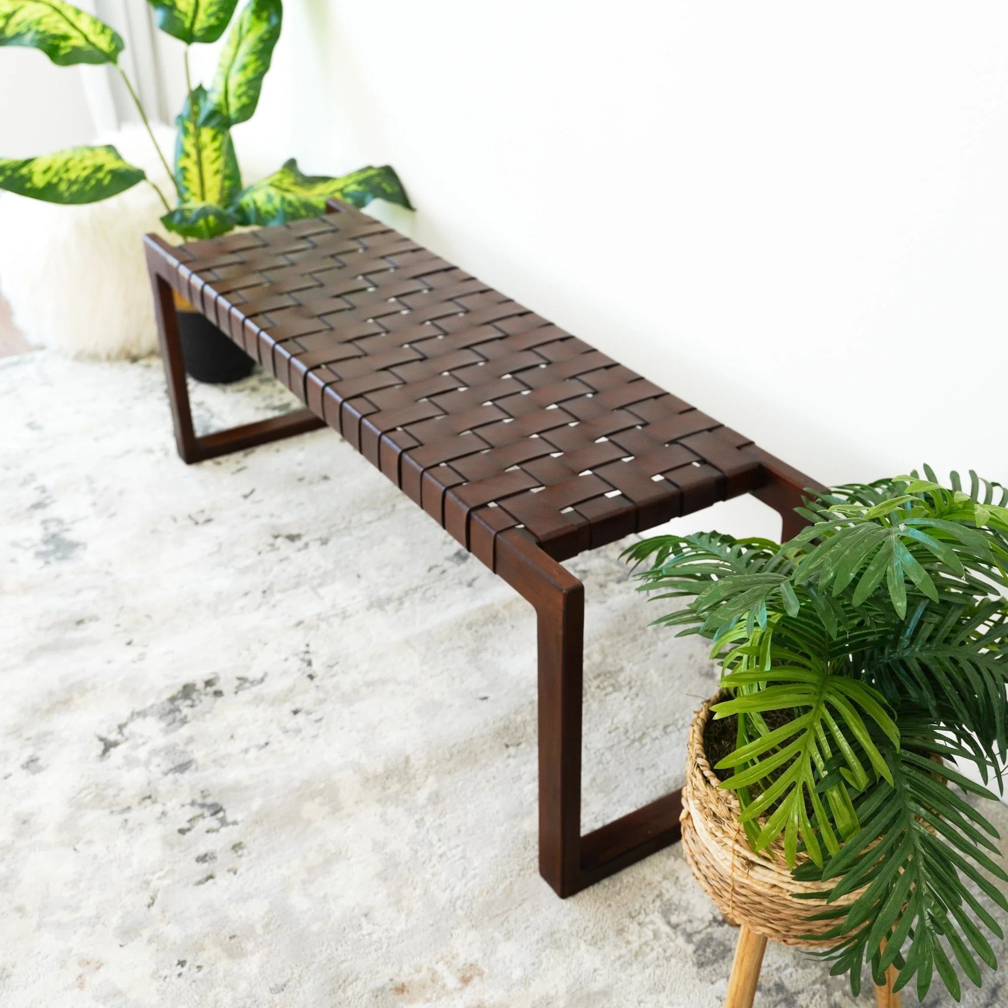 Christina - Bench - Cognac / Dark Brown / Tan - Image 6