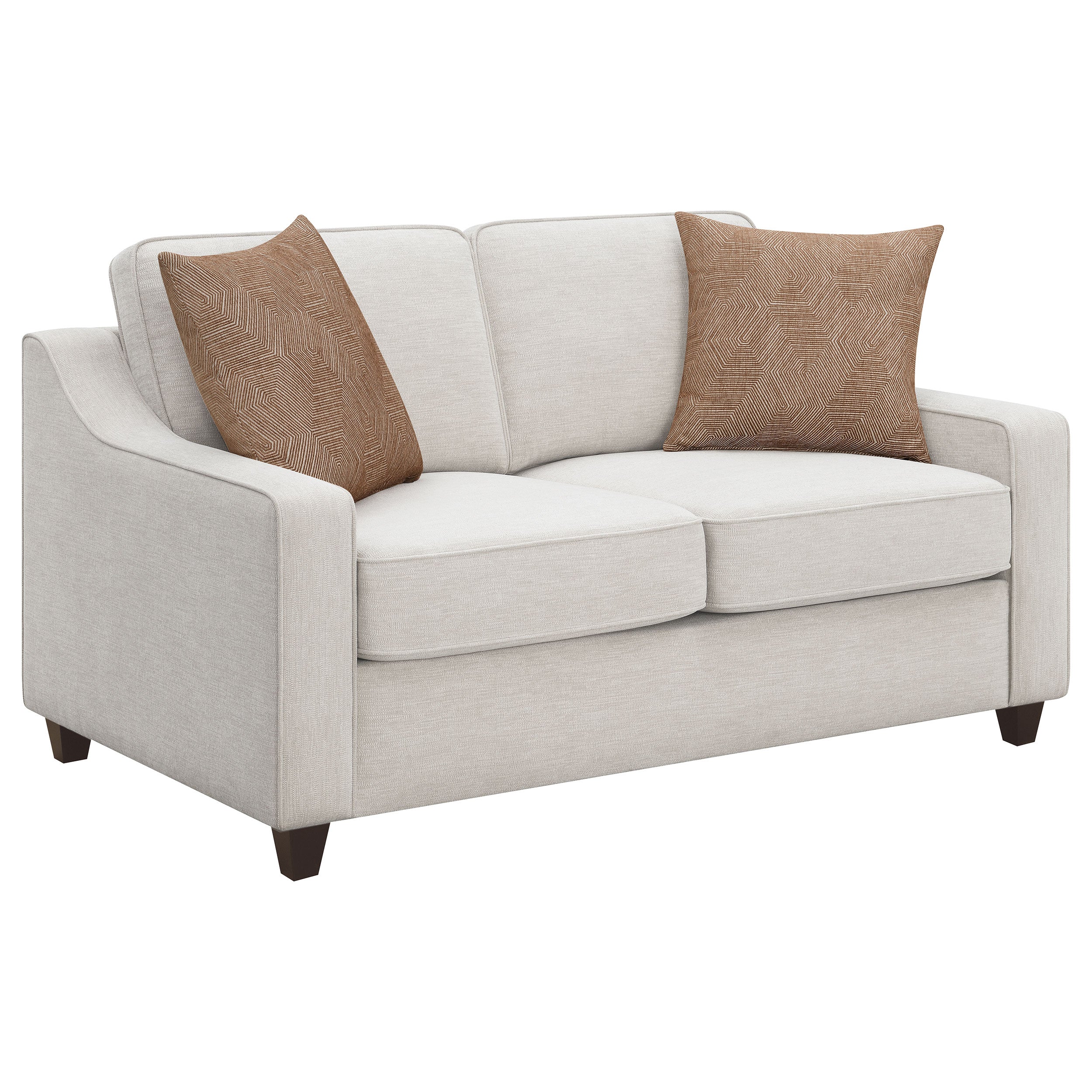Christine - Upholstered Sloped Arm Loveseat - Beige - Image 14