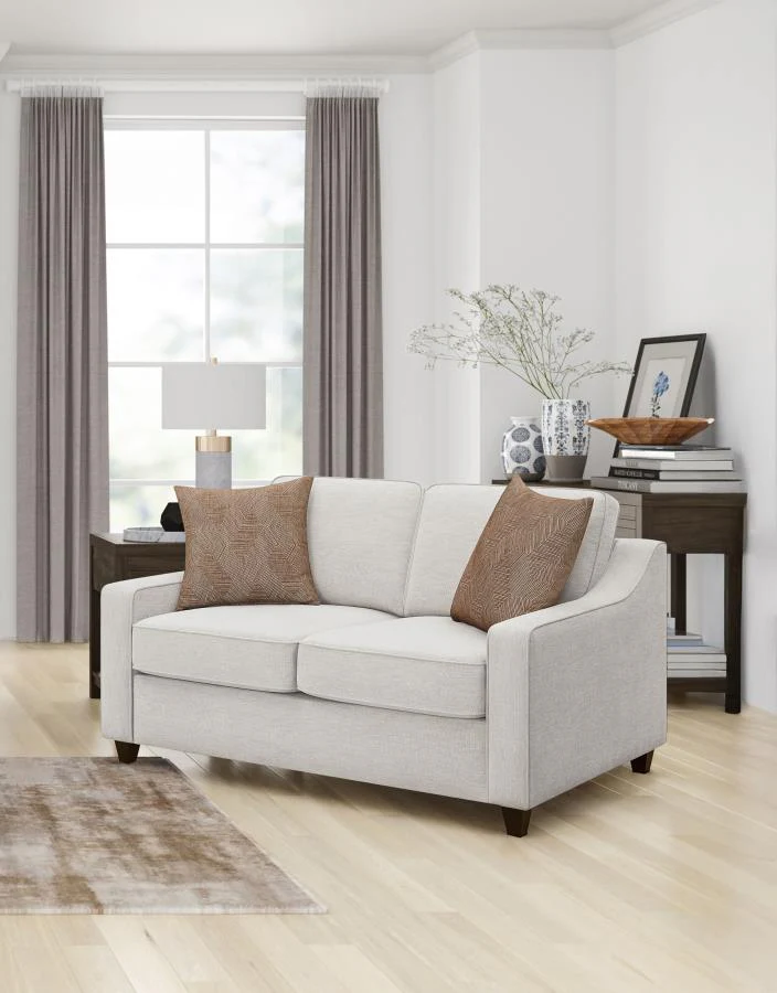 Christine - Upholstered Sloped Arm Loveseat - Beige - Image 2