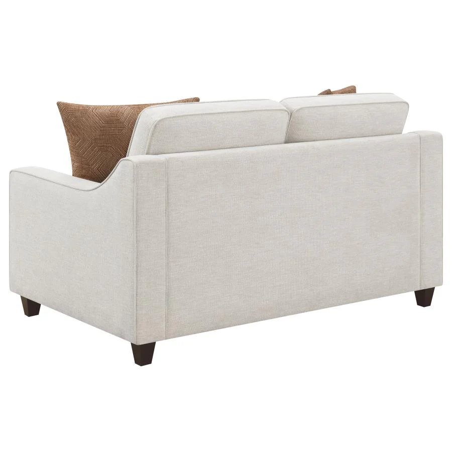 Christine - Upholstered Sloped Arm Loveseat - Beige - Image 6