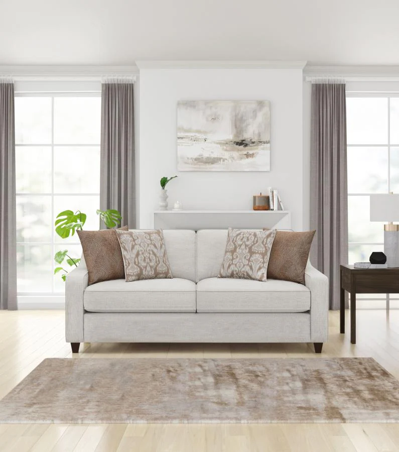 Christine - Upholstered Sloped Arm Sofa - Beige - Image 2