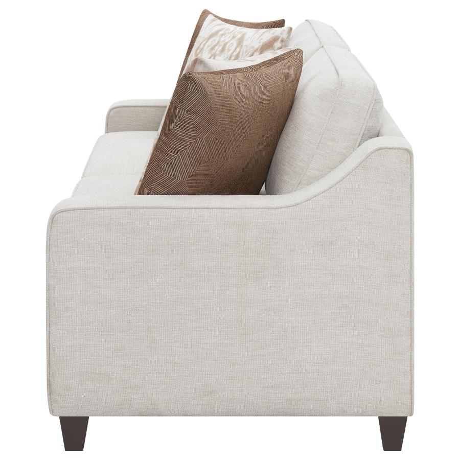 Christine - Upholstered Sloped Arm Sofa - Beige - Image 5