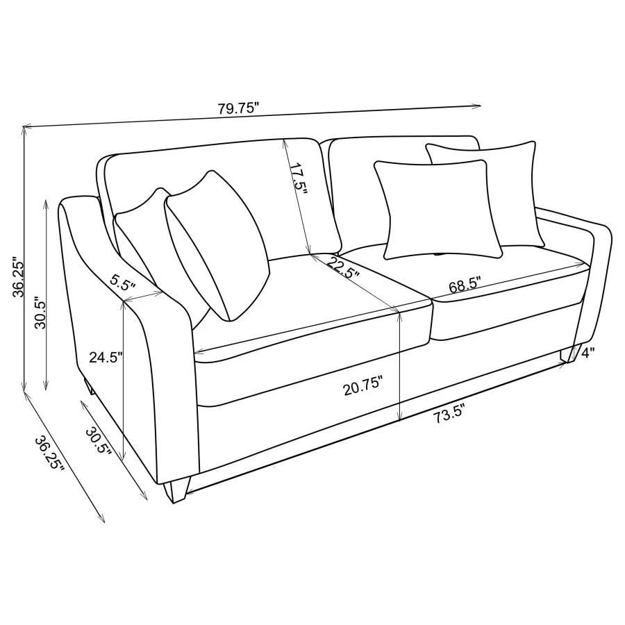 Christine - Upholstered Sloped Arm Sofa Set - Image 34