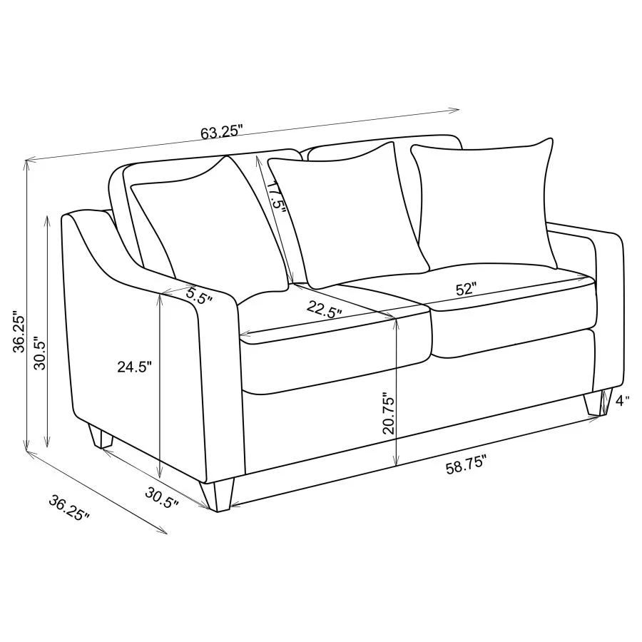 Christine - Upholstered Sloped Arm Sofa Set - Image 35