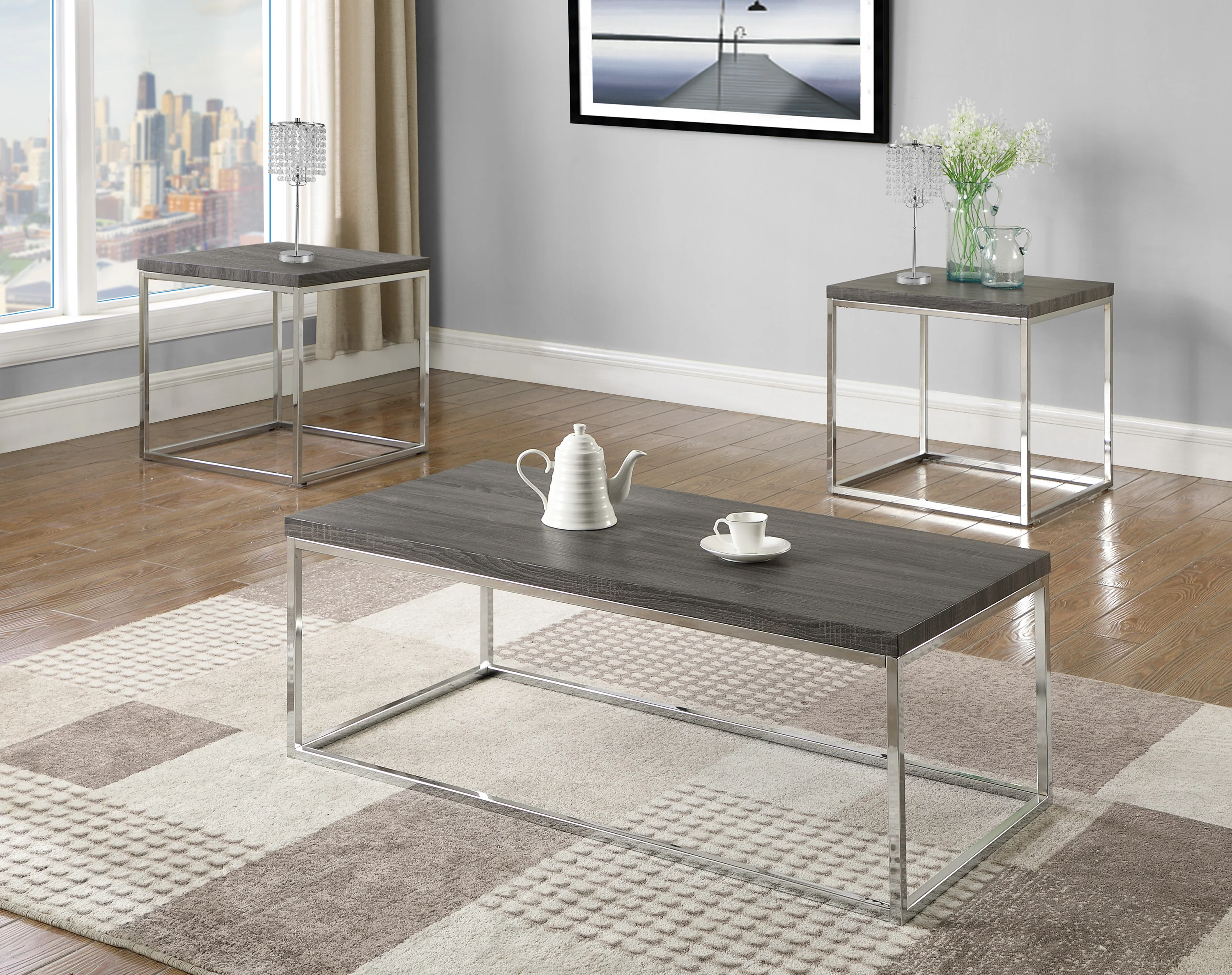 Chrome Table Lamp 19"H - Image 2