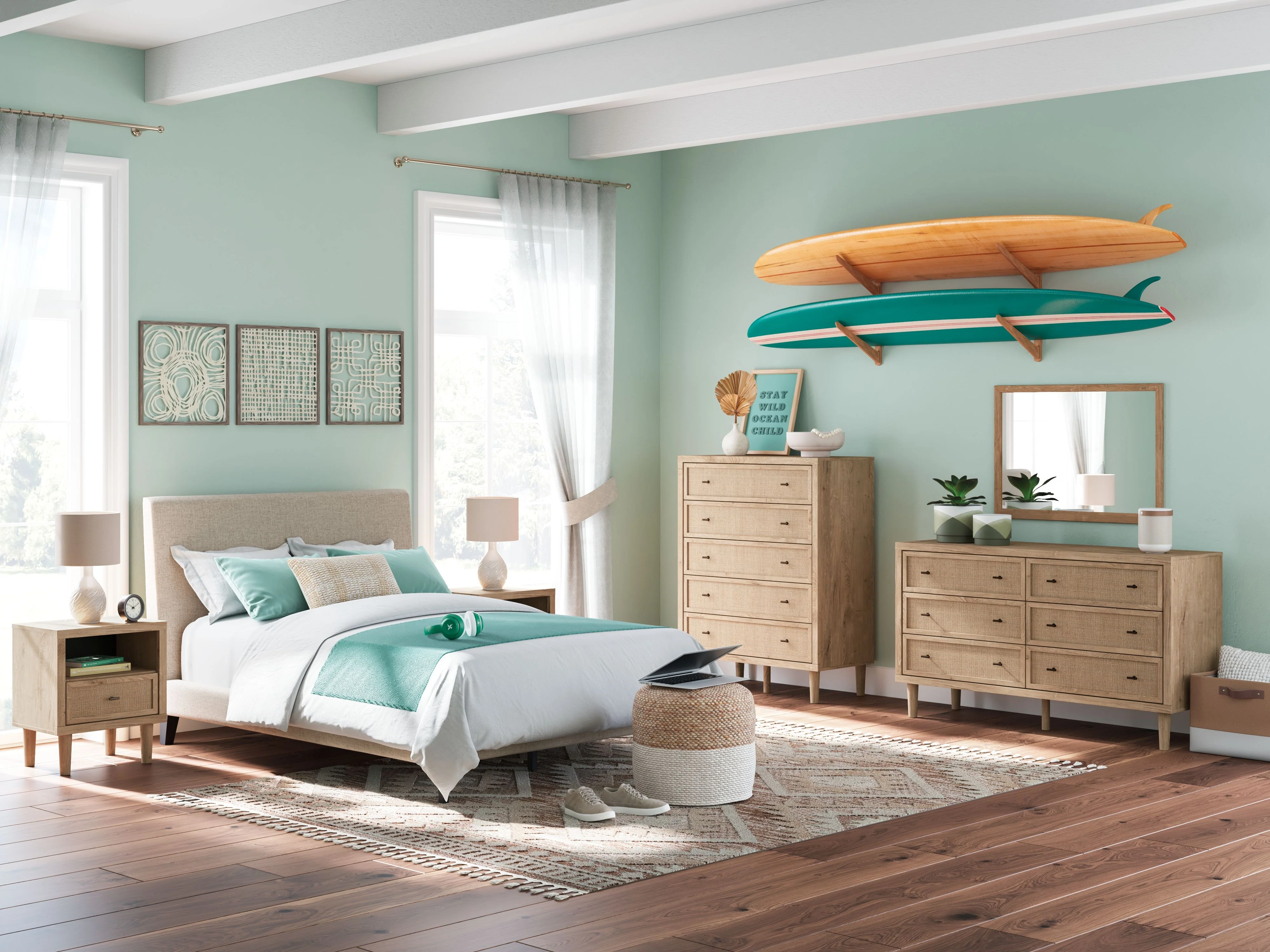 Cielden - Five Drawer Wide Chest - Two-Tone - Image 6