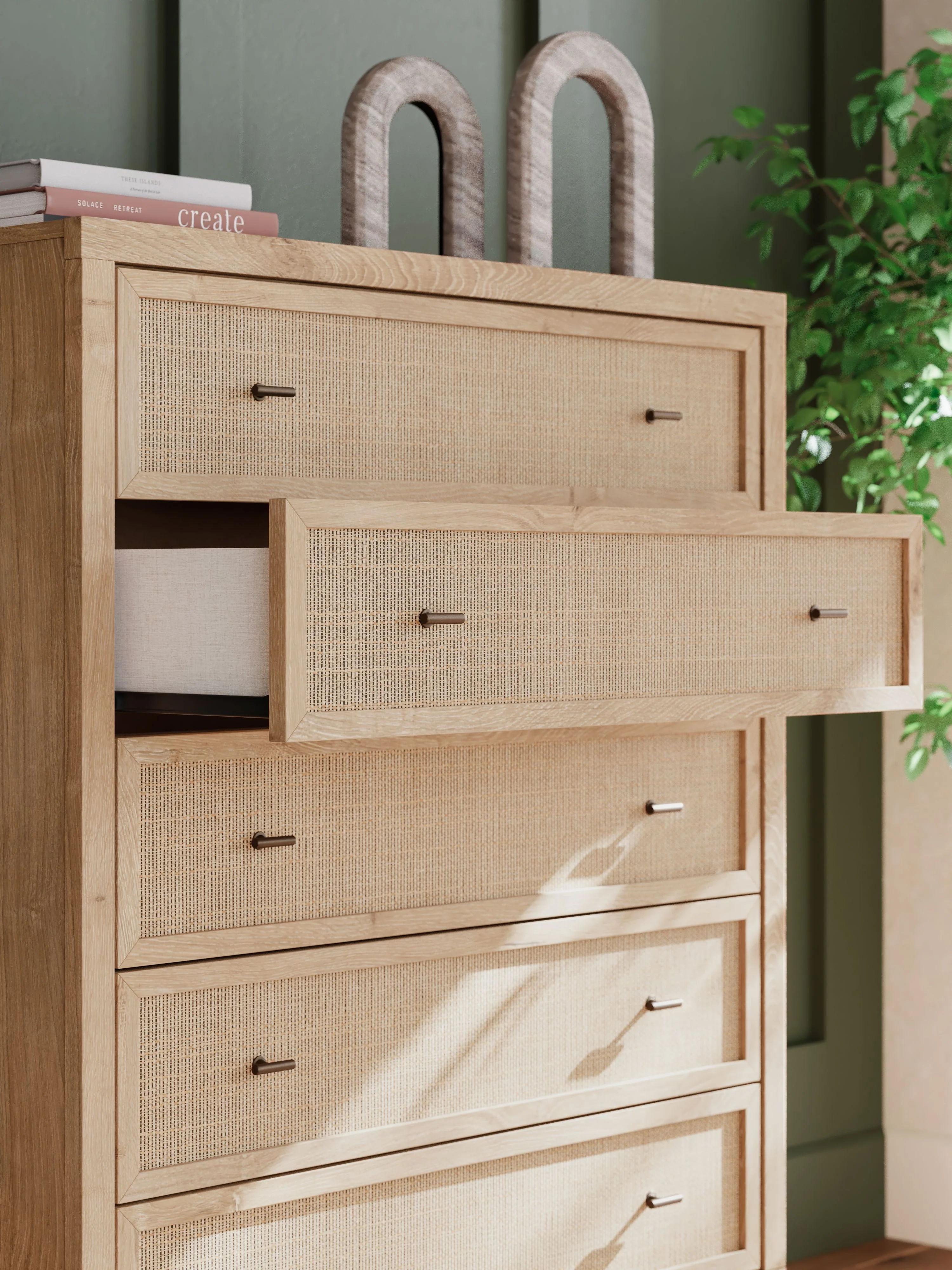 Cielden - Five Drawer Wide Chest - Two-Tone - Image 9