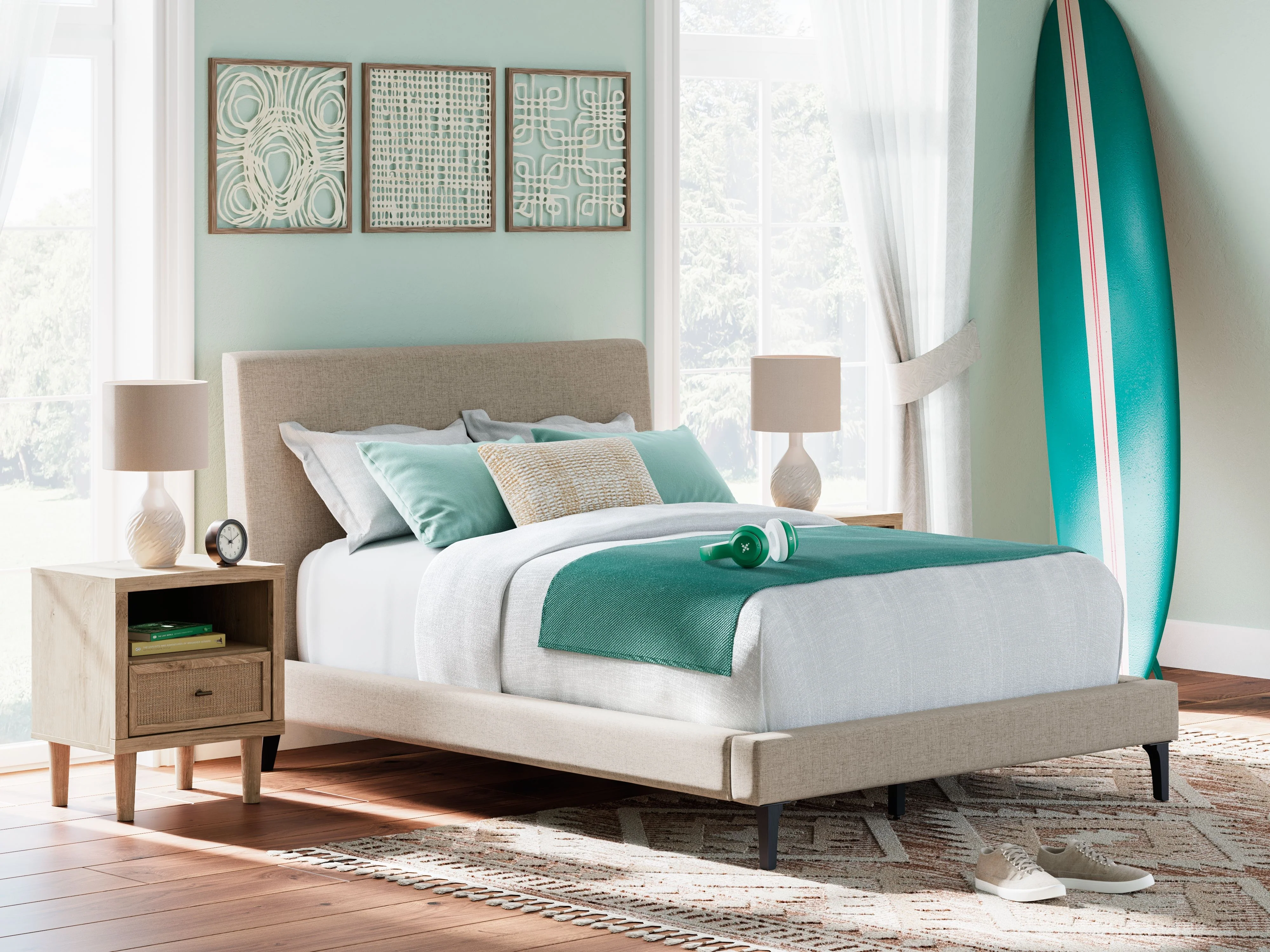 Cielden - Upholstered Bed With Roll Slats - Image 4