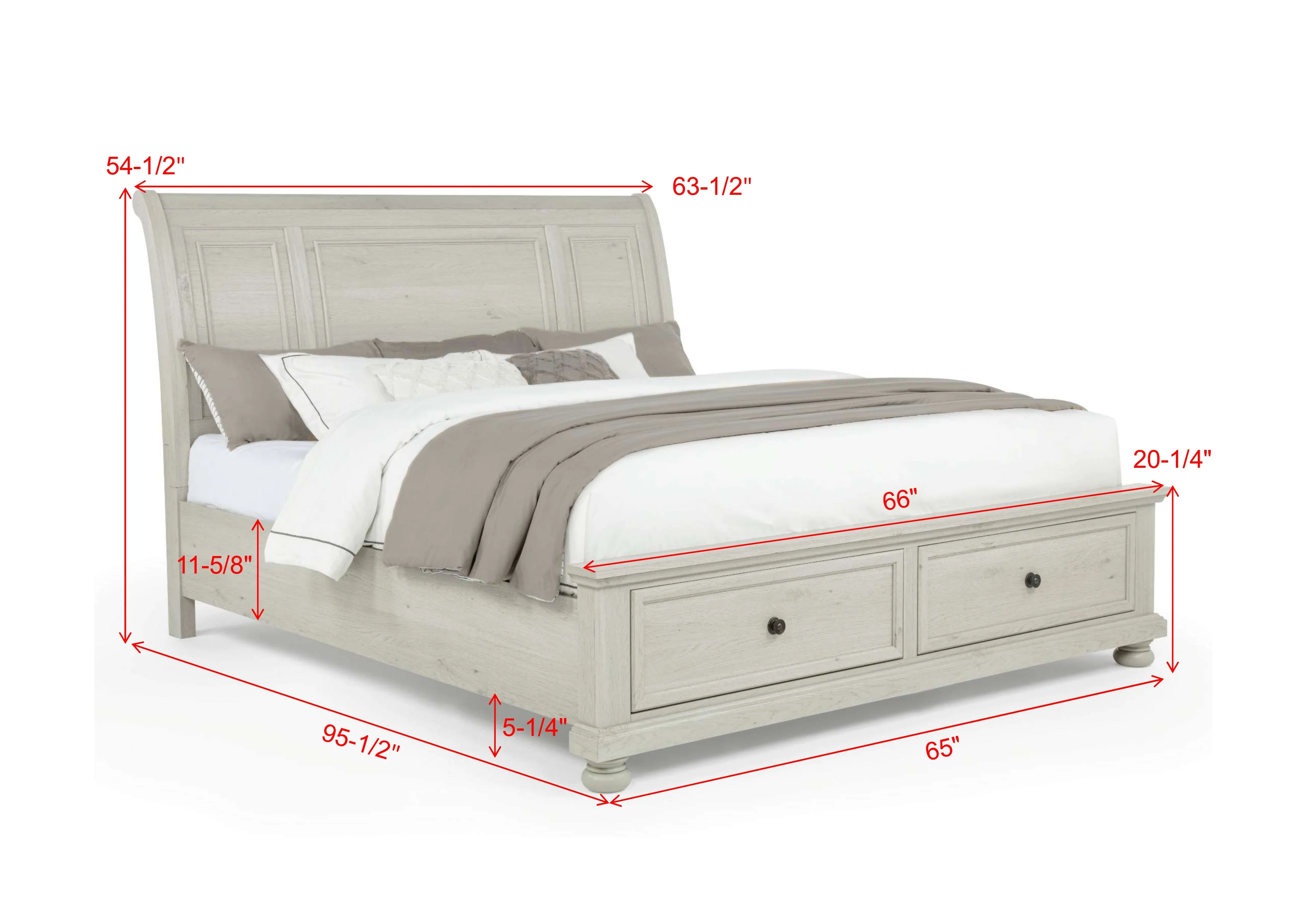 Claribelle Storage Bed White - Image 3