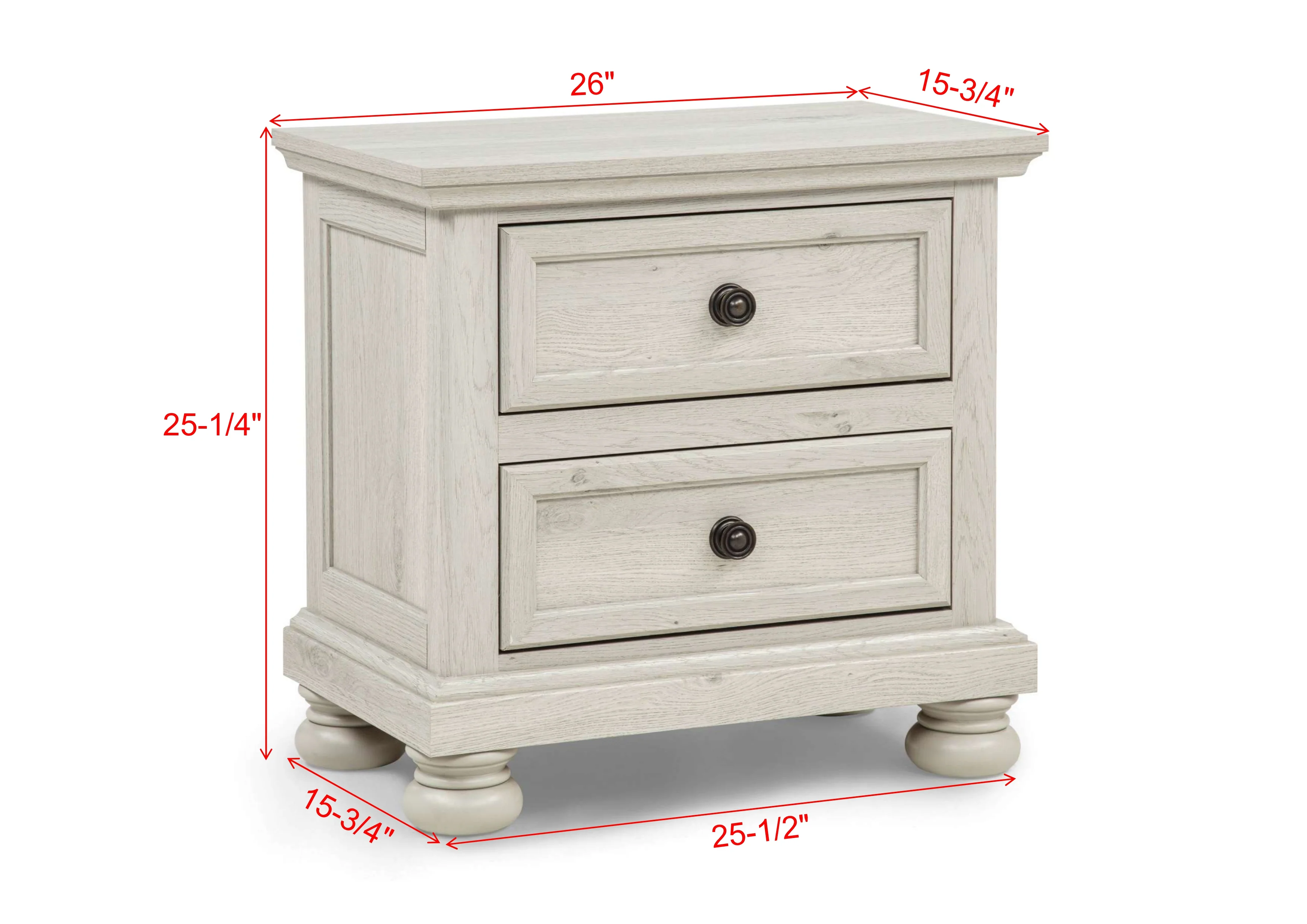 Claribelle Night Stand-White - Image 2