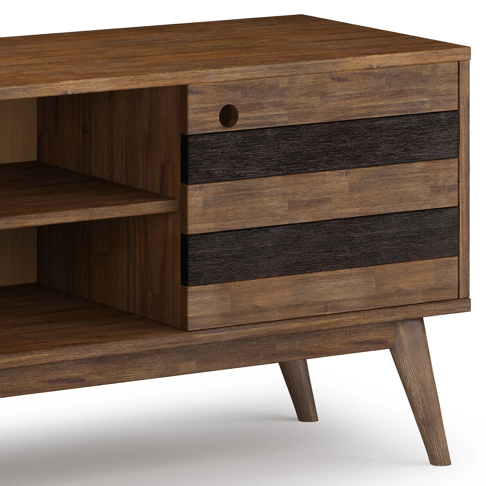 Clarkson - Low TV Stand - Rustic Natural Aged Brown - Image 11