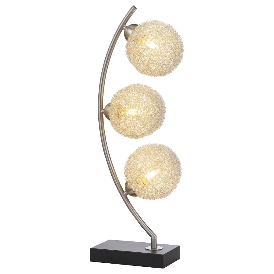 Claudia - Woven Spherical Metal Table Lamp - Black - Image 3
