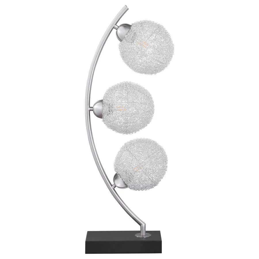 Claudia - Woven Spherical Metal Table Lamp - Black - Image 7