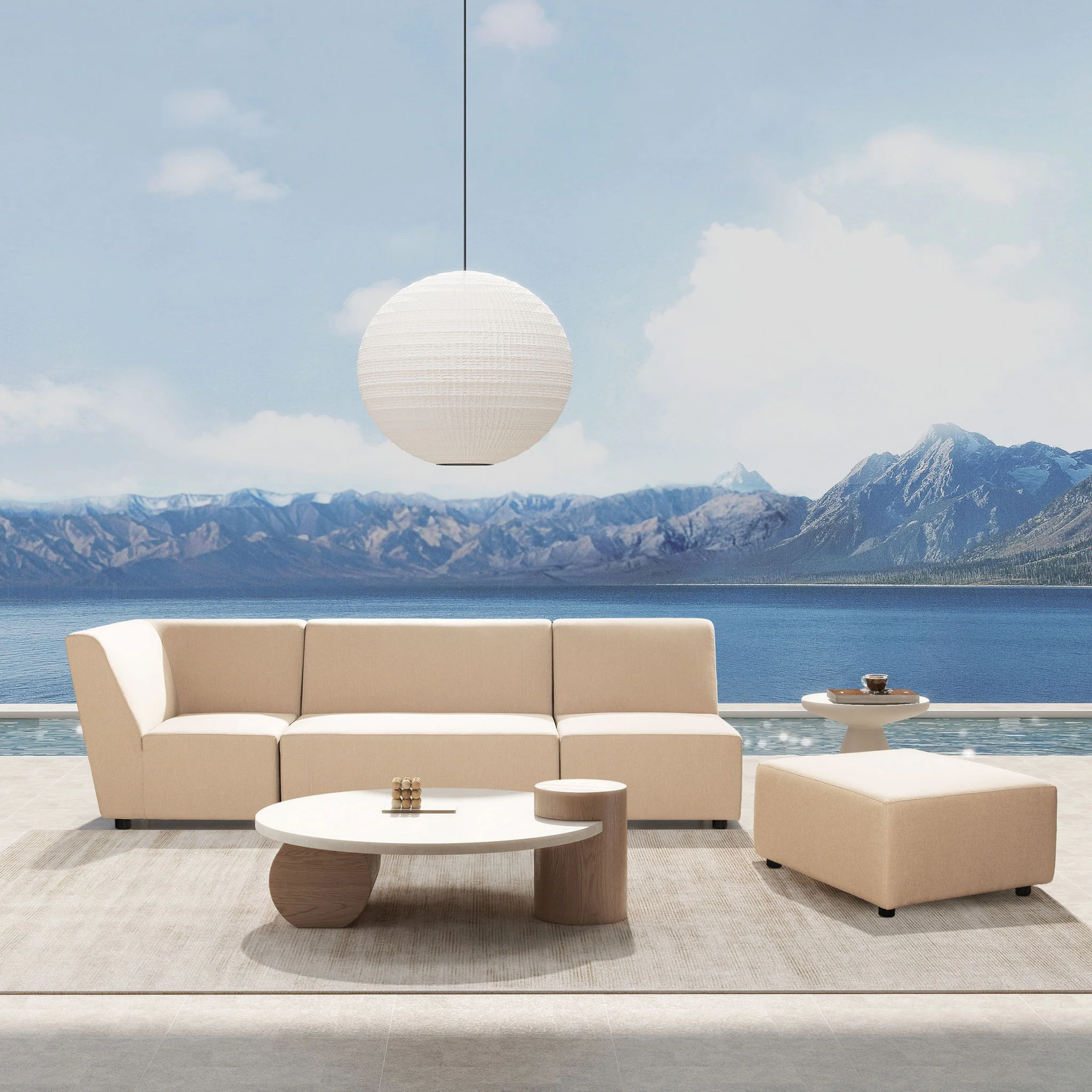 Cleo - Modular Upholstered Deep Seating Patio Corner Chair Axroma Olefin - Image 2