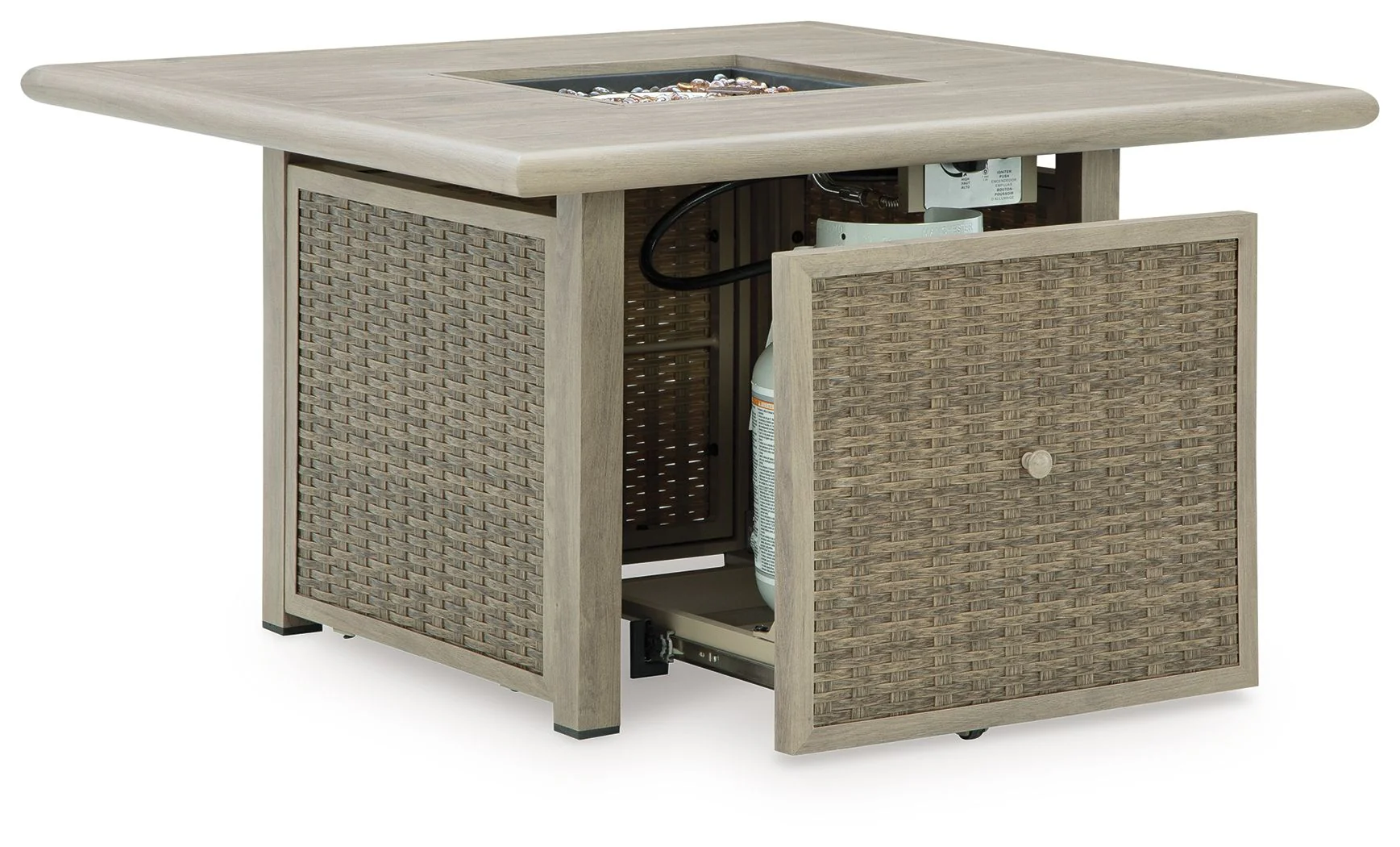 Cliff Trails - Square Fire Pit Table - Beige - Image 2
