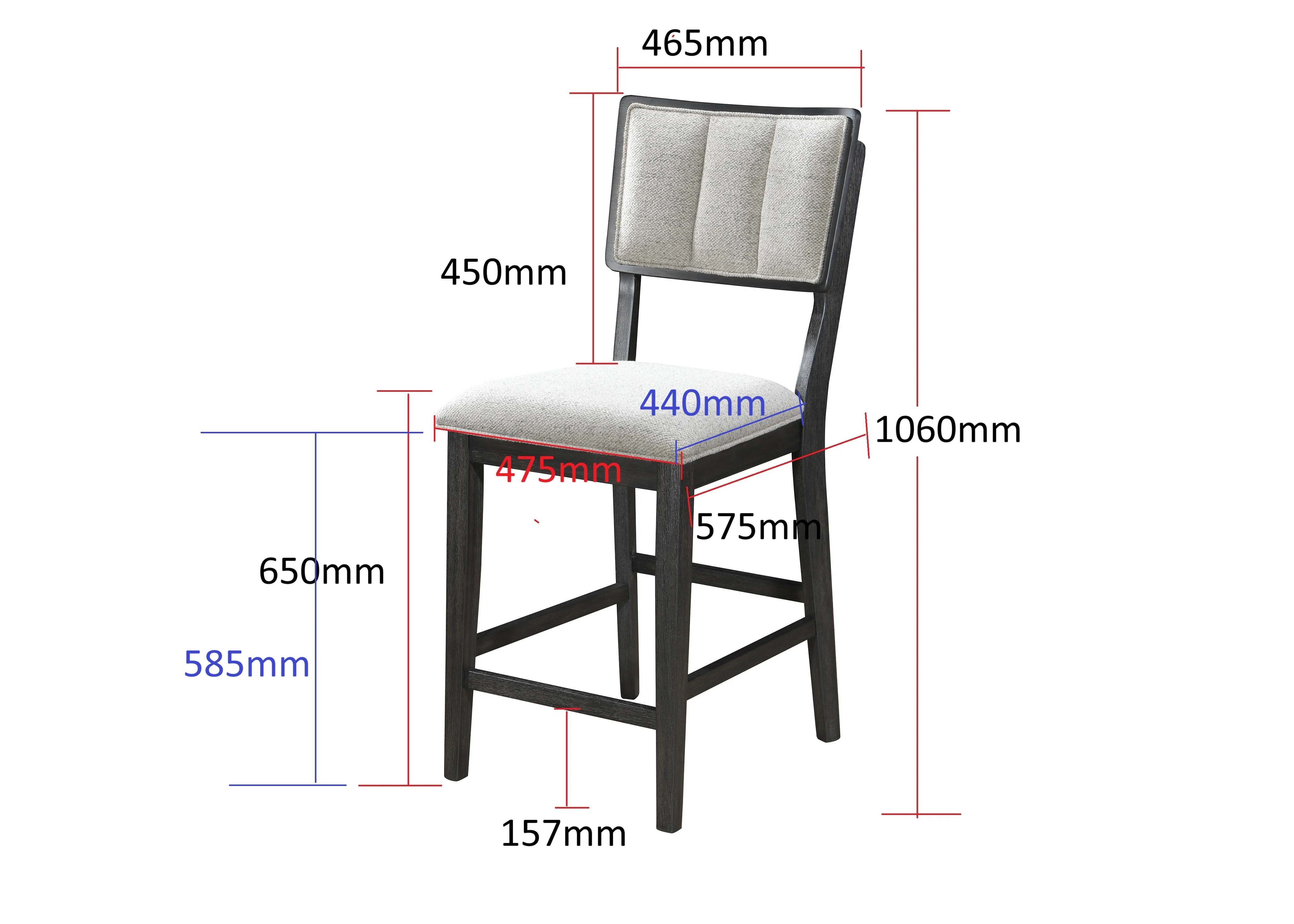 Cline Counter Height Chair-Light Grey - Image 2
