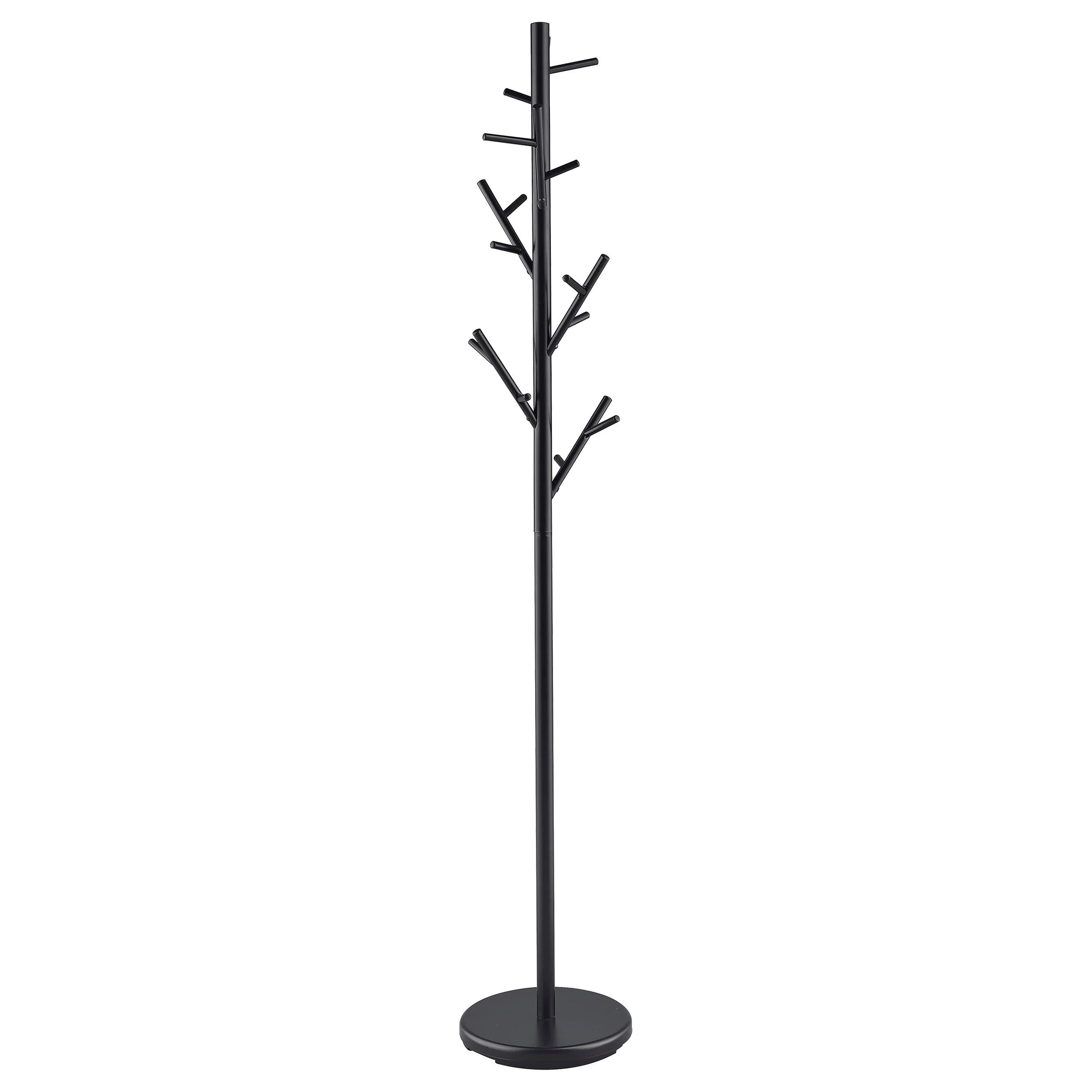 Clover - 18 Hook Freestanding Metal Coat Rack Hat Hanger - Black - Image 6